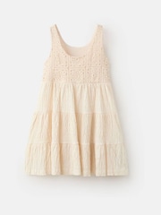 Mango Nude Crotchet Summer Dress - Image 1 of 3