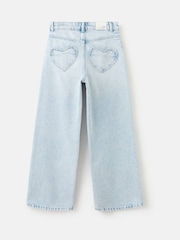 Mango Blue Wide Leg Heart Pocket Jeans - Image 4 of 5