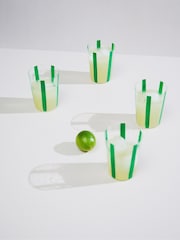 The Conran Shop Set of 4 Green Nova Stripe 500ml Tumblers - Image 1 of 5