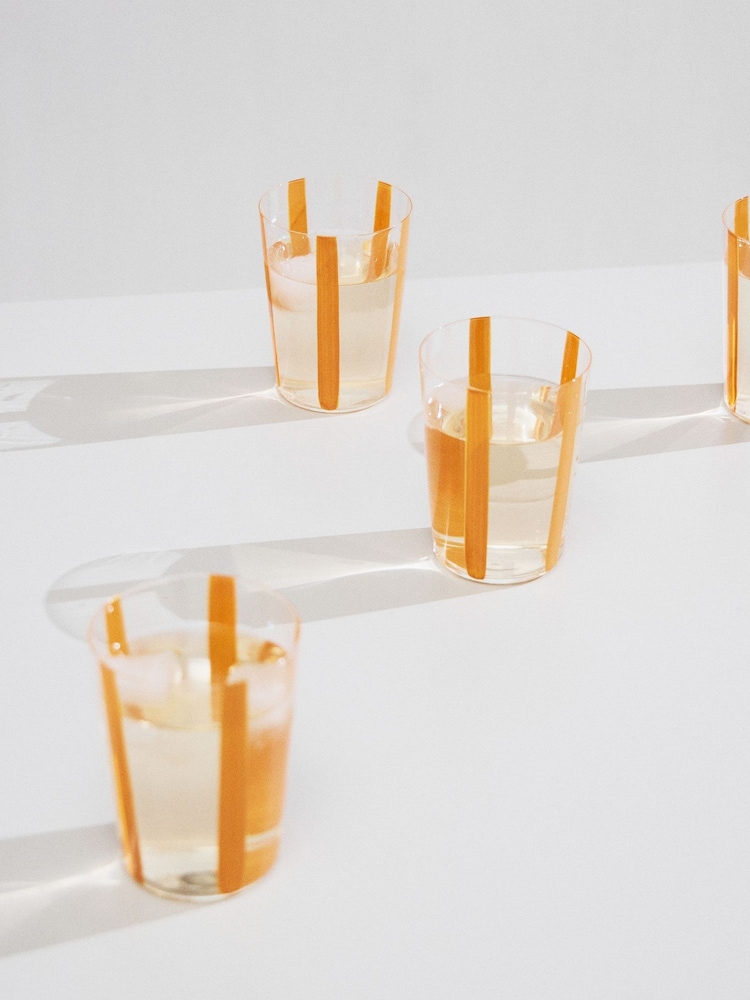 The Conran Shop Set of 4 Orange Nova Stripe 500ml Tumblers - Image 5 of 5 The Conran Shop Set of 4 Orange Nova Stripe 500ml Tumblers - Image 5 of 5