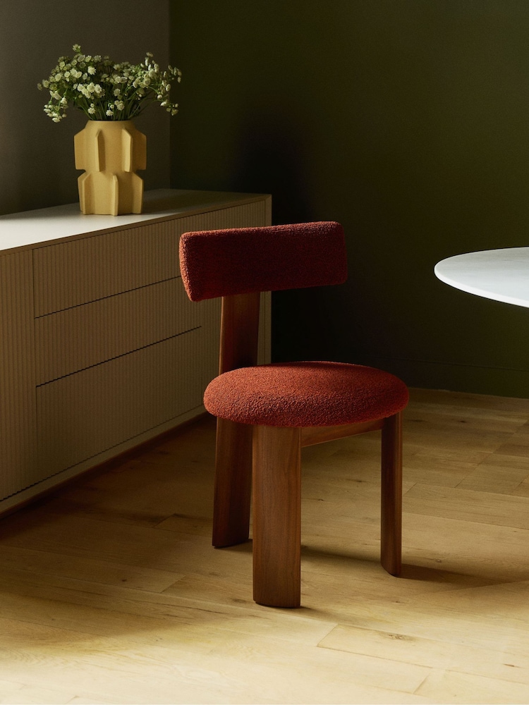 The Conran Shop Set of 2 Walnut Oxide Red Pip Dining Chairs - Image 1 of 7