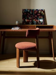 The Conran Shop Set of 2 Walnut Oxide Red Pip Dining Chairs - Image 2 of 7