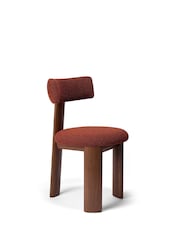 The Conran Shop Set of 2 Walnut Oxide Red Pip Dining Chairs - Image 5 of 7