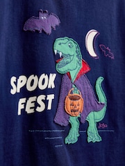 Jojo Maman Bébé Navy Blue Halloween Glow In The Dark Top - Image 4 of 4