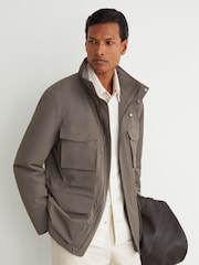 Սնկով շագանակագույն - Reiss Glick Four-Pocket Hooded Jacket with Removable Gilet - Պատկեր 1 8-ից