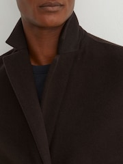 Reiss Dark Brown Knight Wool-Blend Single-Breasted Epsom Coat - Image 3 of 6