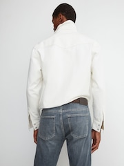 Reiss Washed Indigo Grey Cast Maddison Tapered Slim-Fit Jeans - Image 4 of 6