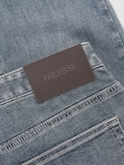 Reiss Washed Indigo Grey Cast Maddison Tapered Slim-Fit Jeans - Image 6 of 6