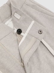 Reiss Grey Melange Trip R-Flex Four-Way Stretch Drawstring Trousers Tailored-Fit - Image 9 of 9