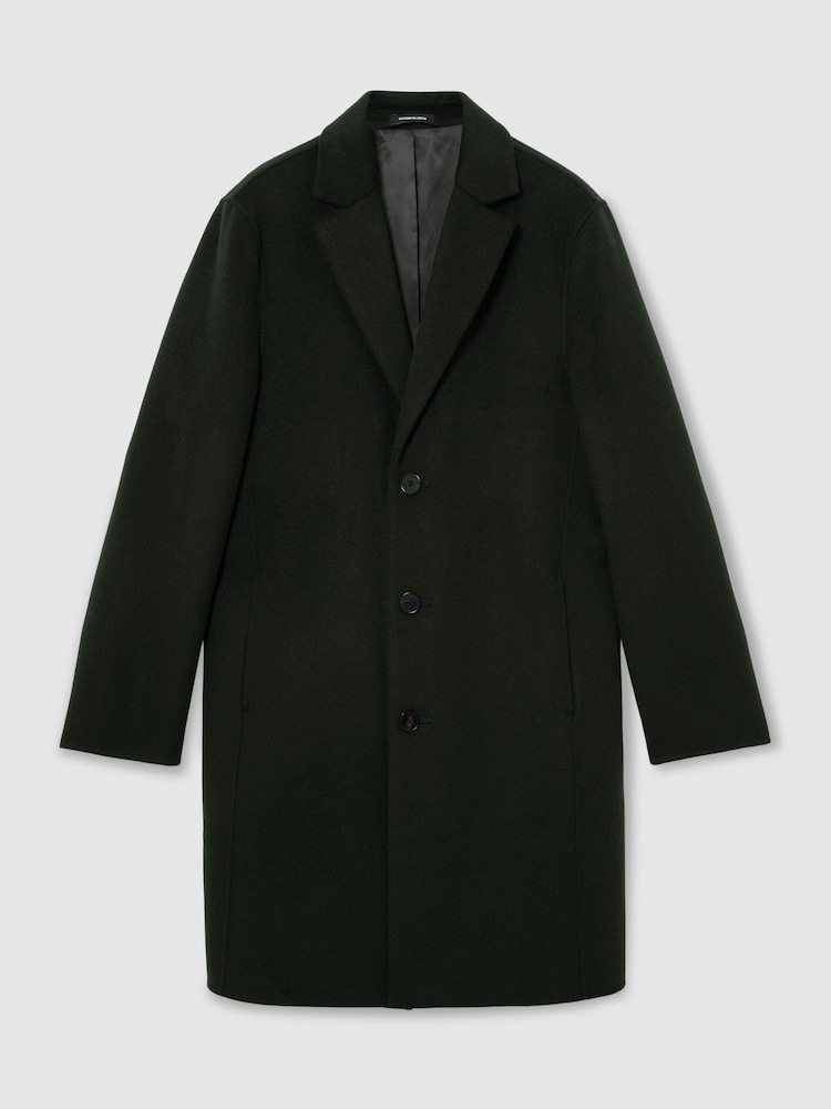 Reiss Green Knight Wool-Blend Single-Breasted Epsom Coat - Image 2 of 8 Reiss Green Knight Wool-Blend Single-Breasted Epsom Coat - Image 2 of 8