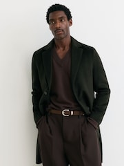 Reiss Green Knight Wool-Blend Single-Breasted Epsom Coat - Image 4 of 8