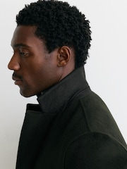 Reiss Green Knight Wool-Blend Single-Breasted Epsom Coat - Image 6 of 8
