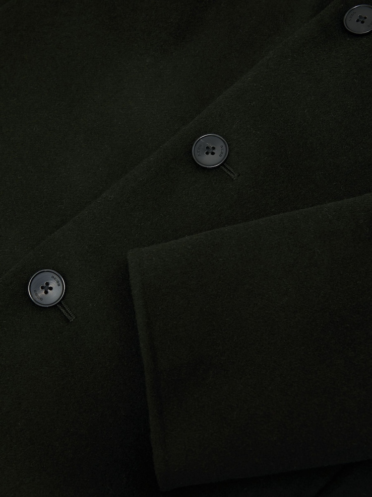 Reiss Green Knight Wool-Blend Single-Breasted Epsom Coat - Image 8 of 8 Reiss Green Knight Wool-Blend Single-Breasted Epsom Coat - Image 8 of 8