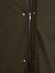 Reiss Olive Green Lawlen Technical Long Zip-Through Jacket - Image 4 of 7