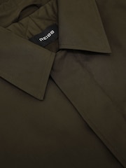 Reiss Olive Green Lawlen Technical Long Zip-Through Jacket - Image 7 of 7