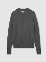 Reiss Charcoal Grey Sadie Merino Wool Crew-Neck Jumper - Image 2 of 7