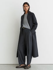 Reiss Grey Renee Leather Apron-Toe Loafers - Image 4 of 6