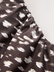 Brown Deer Print Slinky Soft Touch Sleeveless Asymmetrical Top - Image 7 of 8