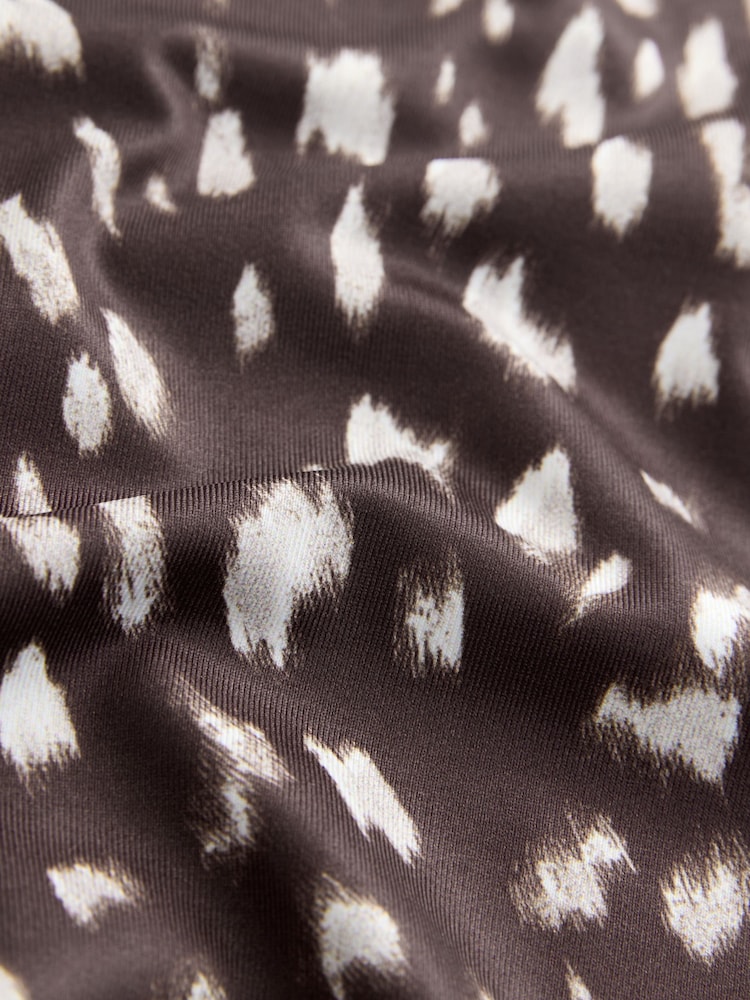 Brown Deer Print Slinky Soft Touch Sleeveless Asymmetrical Top - Image 8 of 8 Brown Deer Print Slinky Soft Touch Sleeveless Asymmetrical Top - Image 8 of 8