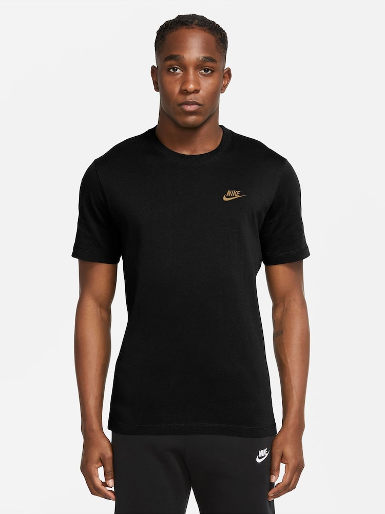 Nike Black Gold Short Sleeve Club T-Shirt - Image 1 of 3 Nike Black Gold Short Sleeve Club T-Shirt - Image 1 of 3