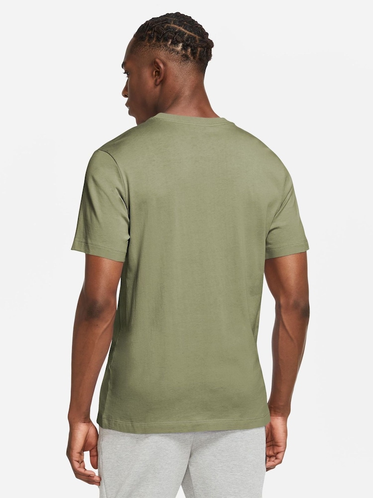 Nike Olive Green Short Sleeve Club T-Shirt - Image 2 of 3 Nike Olive Green Short Sleeve Club T-Shirt - Image 2 of 3