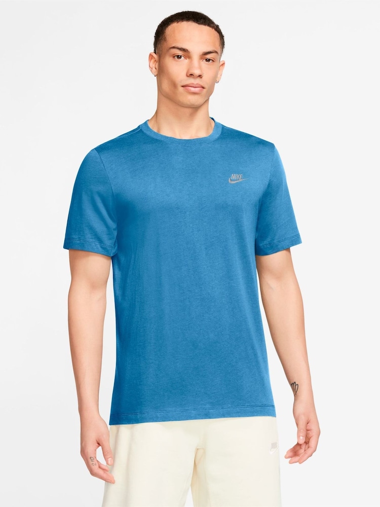 Nike Aurora Blue Short Sleeve Club T-Shirt - Image 1 of 3 Nike Aurora Blue Short Sleeve Club T-Shirt - Image 1 of 3