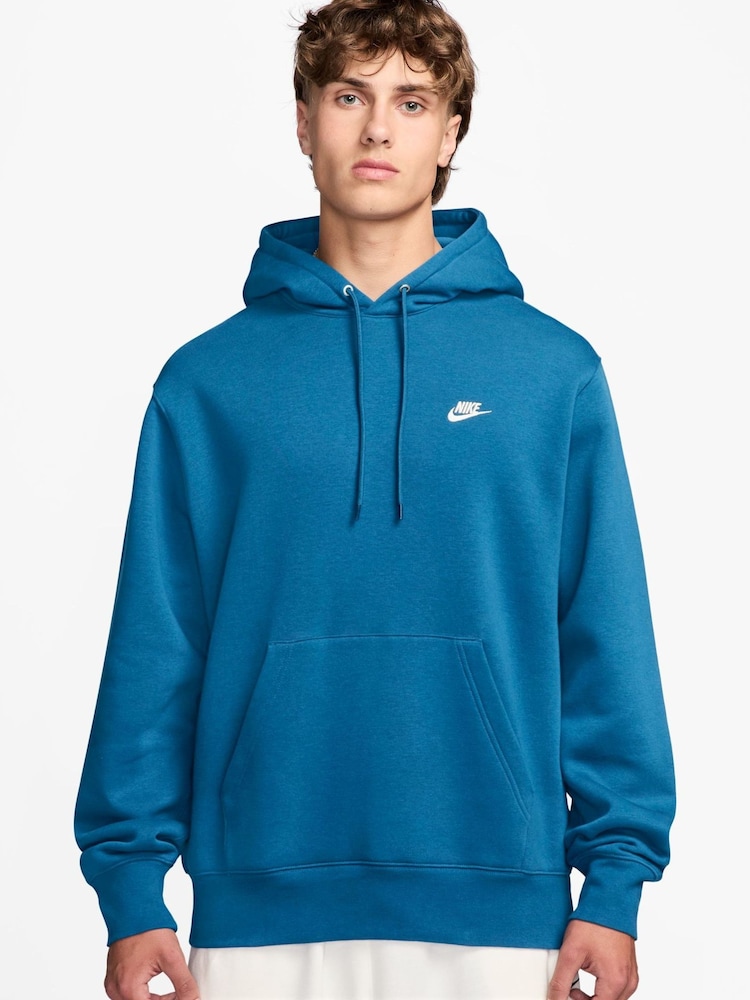 Nike Aurora Blue Club Pull Over Hoodie - Image 1 of 3 Nike Aurora Blue Club Pull Over Hoodie - Image 1 of 3