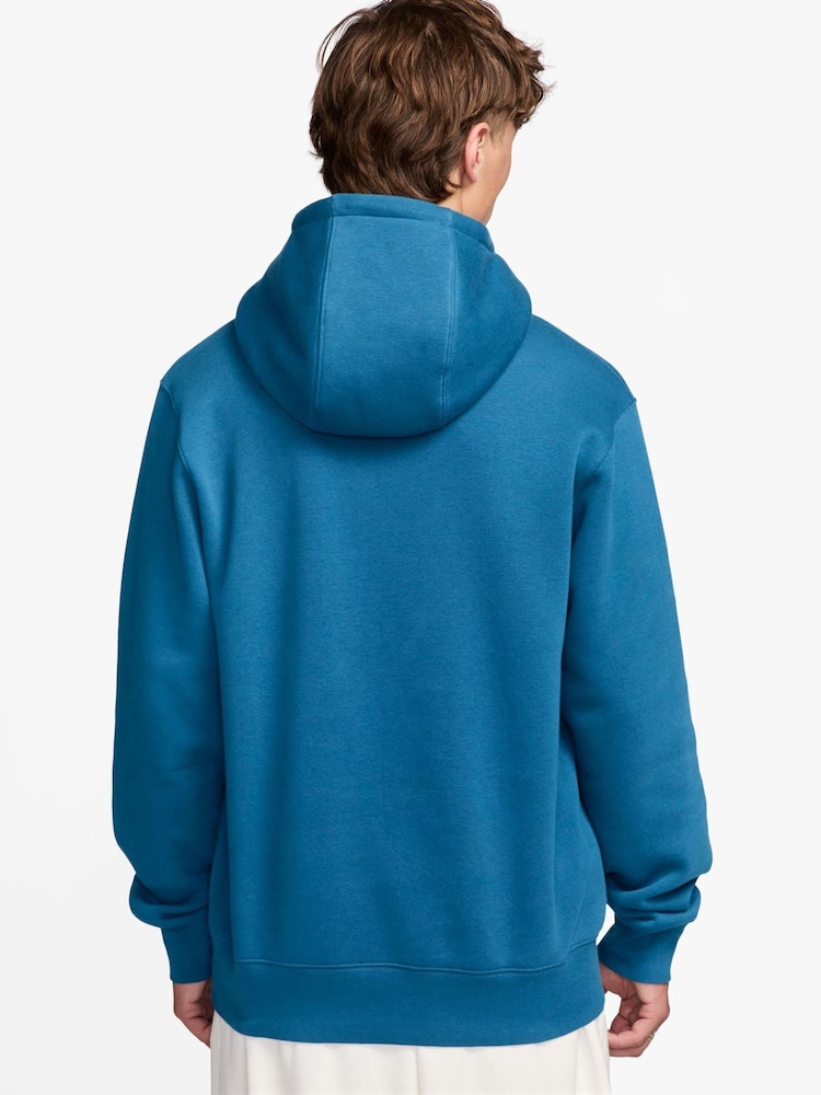 Nike Aurora Blue Club Pull Over Hoodie - Image 2 of 3 Nike Aurora Blue Club Pull Over Hoodie - Image 2 of 3