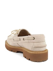 Jones Bootmaker Beige Perdita Leather Platform Moccasins - Image 3 of 7