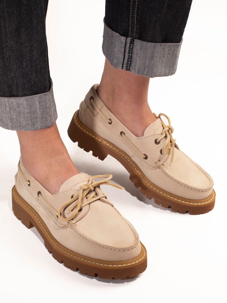 Jones Bootmaker Beige Perdita Leather Platform Moccasins - Image 7 of 7