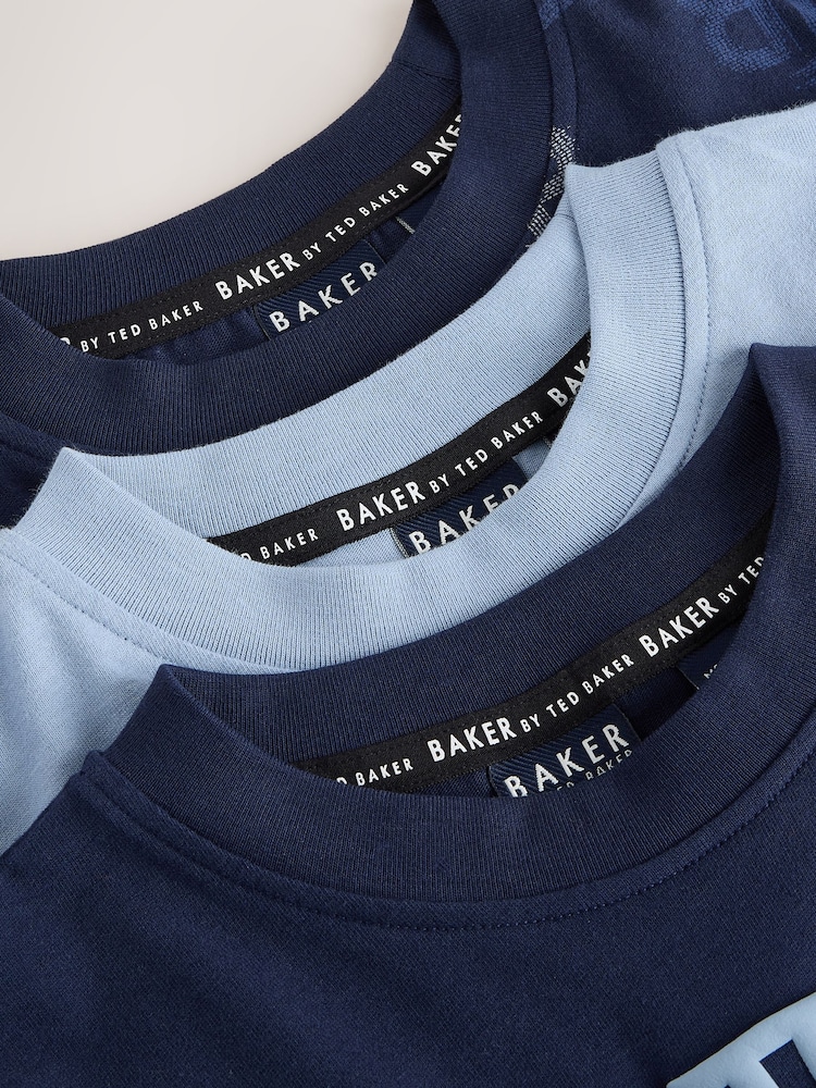 Baker by Ted Baker Blue/Navy 3 Pack Long Sleeve Pyjamas - Image 12 of 12