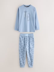 Baker by Ted Baker Blue/Navy 3 Pack Long Sleeve Pyjamas - Image 3 of 12