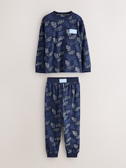 Baker by Ted Baker Blue/Navy 3 Pack Long Sleeve Pyjamas - Image 4 of 12