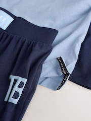 Baker by Ted Baker Blue/Navy 3 Pack Long Sleeve Pyjamas - Image 9 of 12