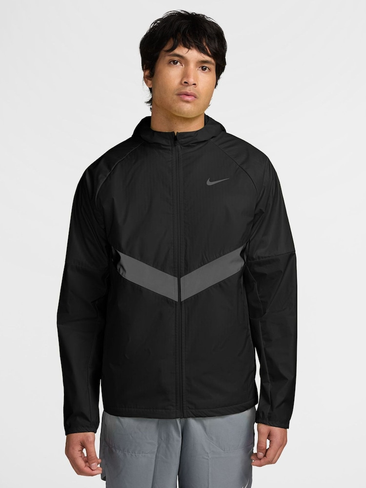 Nike Black Miler Repel Therma-FIT Winterized Running Jacket - Image 1 of 3 Nike Black Miler Repel Therma-FIT Winterized Running Jacket - Image 1 of 3