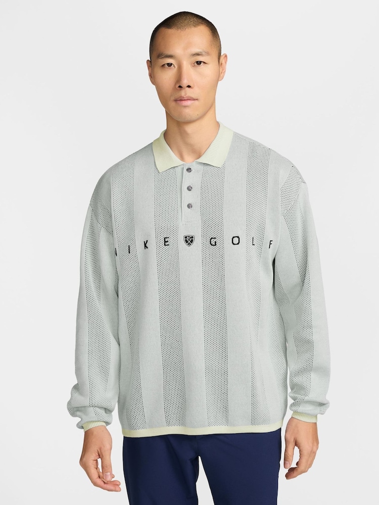 Nike White Fairway Fresh Knit Golf Polo Shirt - Image 1 of 3