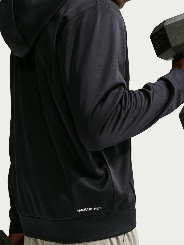 Nike Black Therma-FIT Flex Fleece Full-Zip Training Hoodie - Image 5 of 5