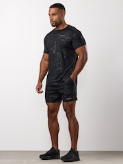 Gym King Black Debossed Camo Short Sleeve T-Shirt - Image 1 of 4