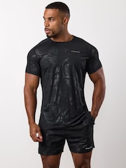 Gym King Black Debossed Camo Short Sleeve T-Shirt - Image 3 of 4
