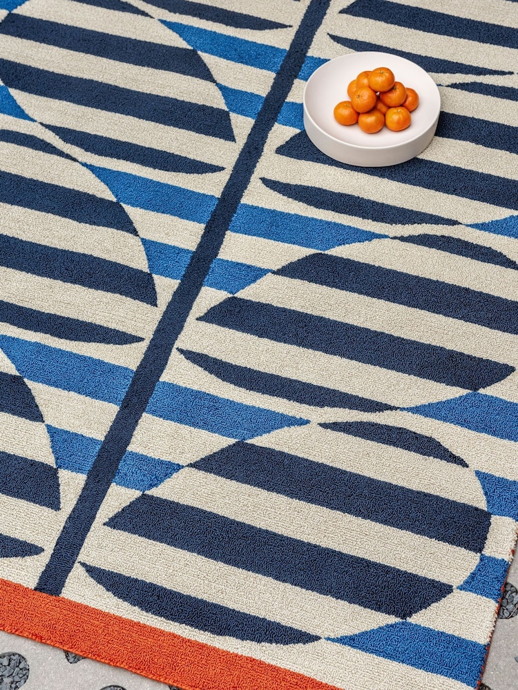 Orla Kiely OR Stripy Stem Azure outdoor Stripy Stem Azure Outdoor Rug - Image 2 of 4