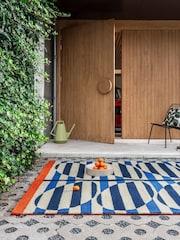 Orla Kiely OR Stripy Stem Azure outdoor Stripy Stem Azure Outdoor Rug - Image 3 of 4
