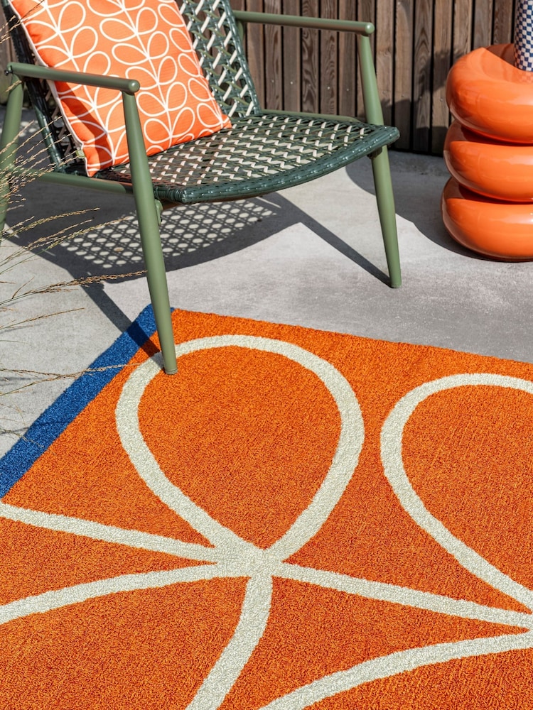 Orla Kiely OR Linear Stem Orange outdoor Linear Stem Outdoor Rug - Image 2 of 4