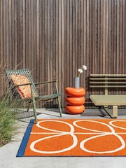 Orla Kiely OR Linear Stem Orange outdoor Linear Stem Outdoor Rug - Image 3 of 4