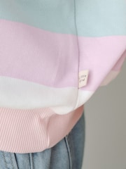 Little Bird by Jools Oliver Rainbow Stripe Oversized Rugby Sweatshirt - Image 5 of 8