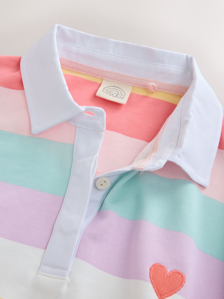 Little Bird by Jools Oliver Rainbow Stripe Oversized Rugby Sweatshirt - Image 8 of 8