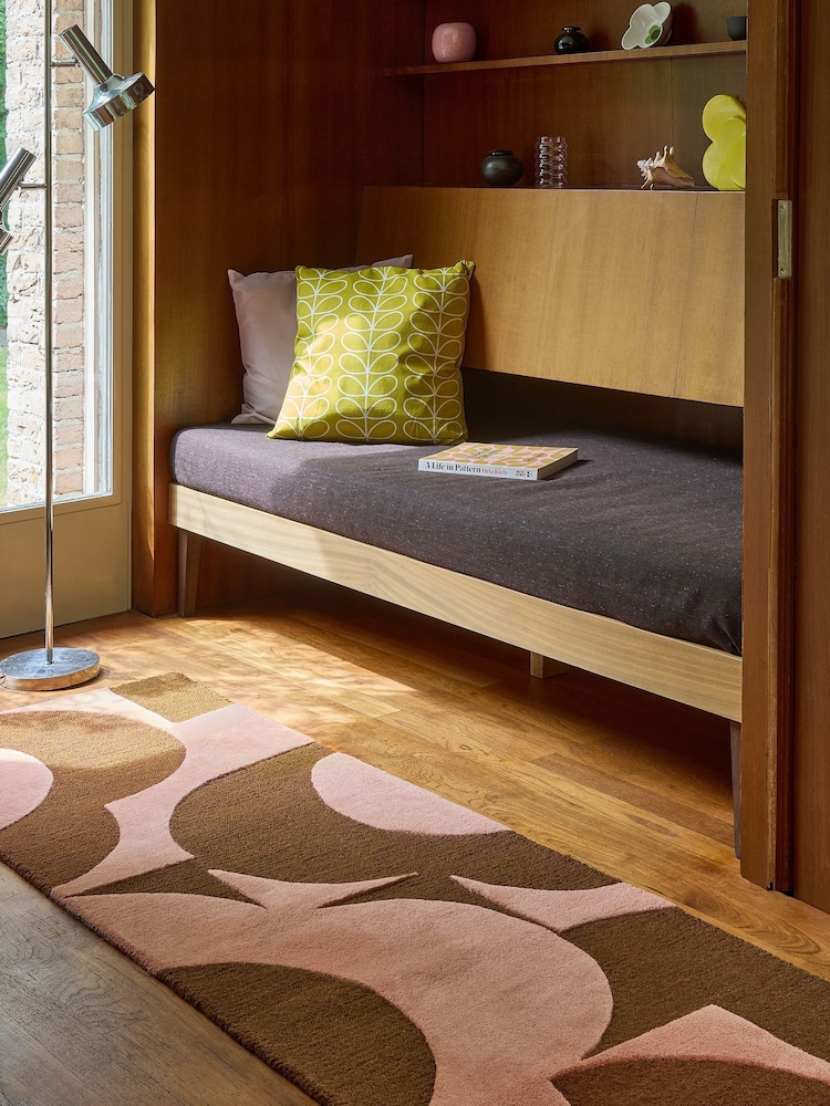 Orla Kiely Pink or Terracotta Prism Flower Rug - Image 1 of 5 Orla Kiely Pink or Terracotta Prism Flower Rug - Image 1 of 5