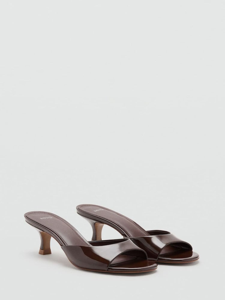 Mango Brown Kitten Heels - Image 1 of 3 Mango Brown Kitten Heels - Image 1 of 3