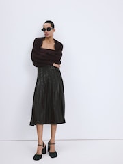 Mango Burgandy Sleeve Cardigan - Image 2 of 4