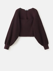 Mango Burgandy Sleeve Cardigan - Image 4 of 4