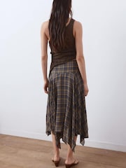 Mango Brown Asymettric Hem Skirt - Image 2 of 5